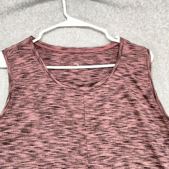 Zyia Active Tank Top Womens Size 4XL Red Heathered Stretch Front Tie Sleeveless - Picture 2 of 11